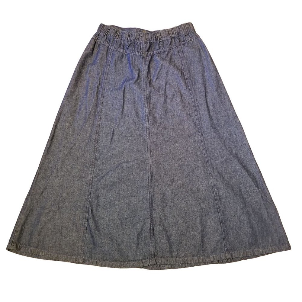 Southern Lady 10 Blue Jean Denim Skirt Maxi Modest Church Home School - Picture 2 of 3